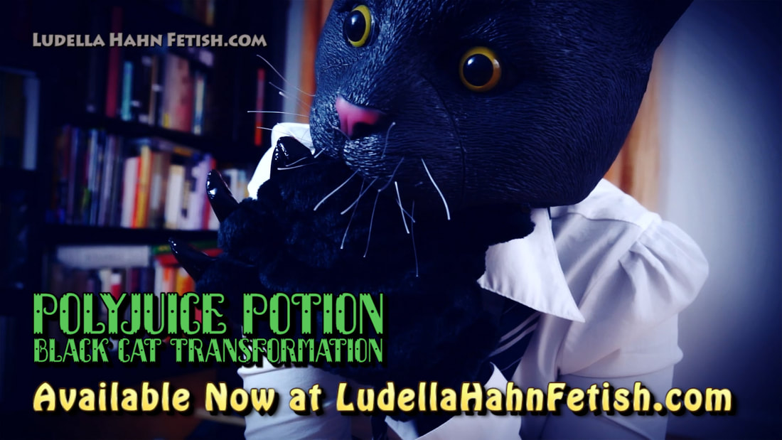 Black Cat Transformation Fetish Ludella Hahn Catgirl Fantasy Polyjuice Potion Parody